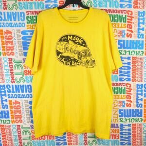 Magic School Bus Logo Graphic T Shirt Size XL Yellow Black Minor Flaws